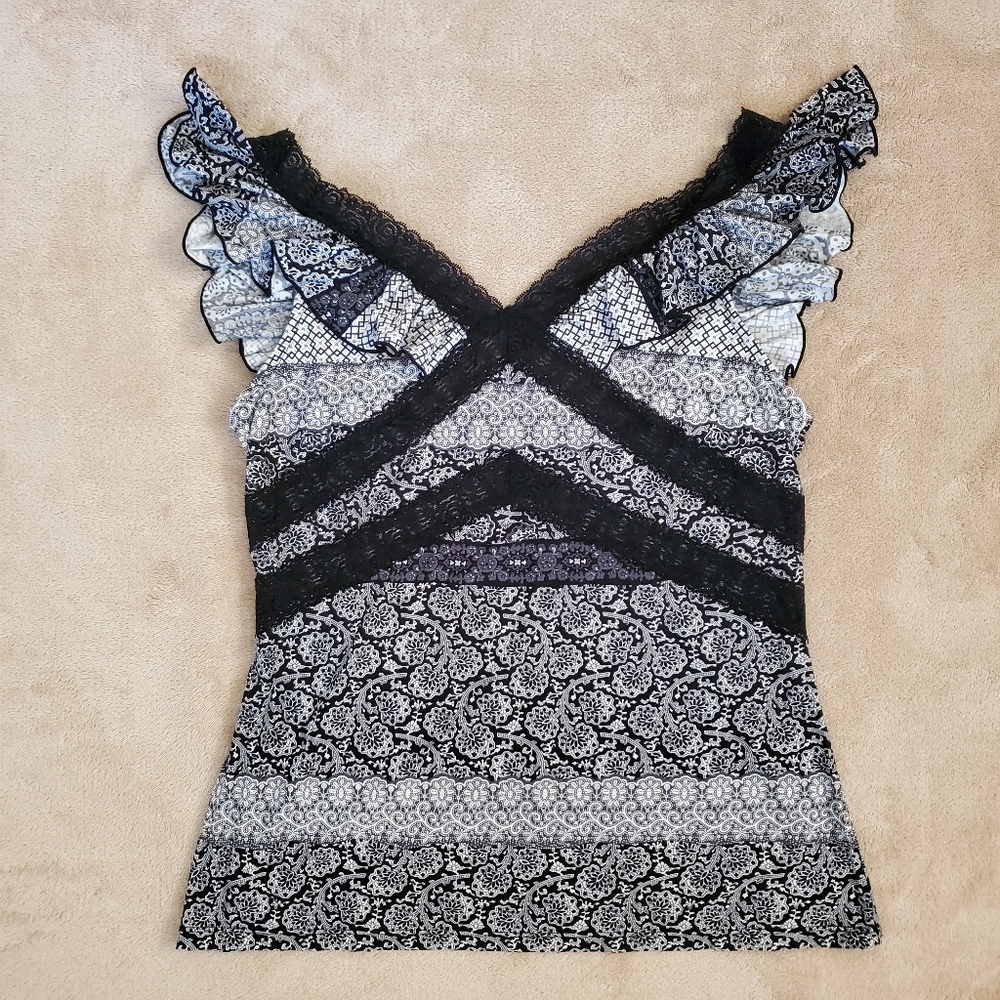 BISOU BISOU MICHELE BOHBOT Lace & Ruffled Top - Picture 3 of 6